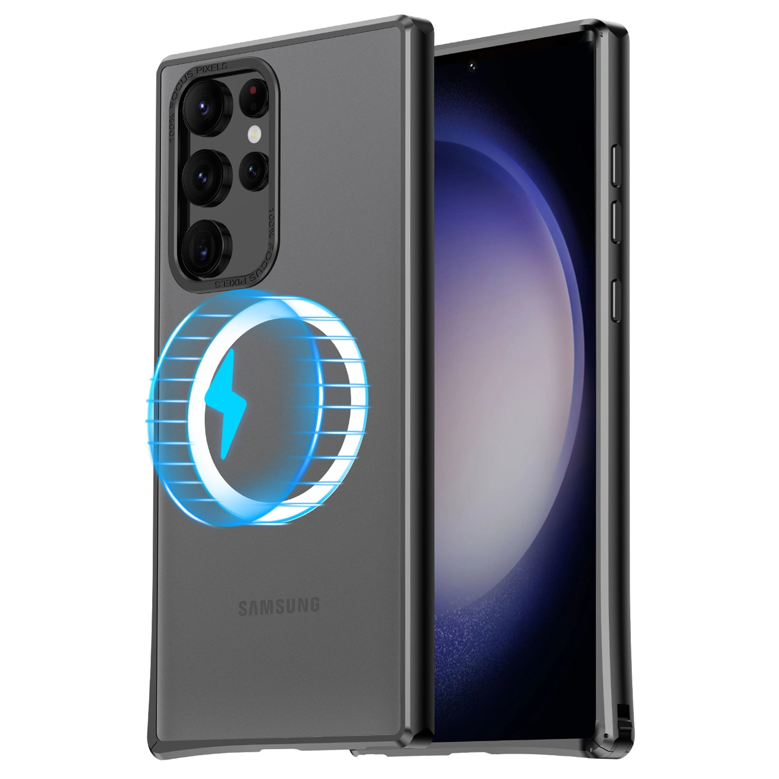 For Samsung Galaxy S23 Ultra Magnetic Phone Case Corner Buckle Matte PC Back Metal Frame Phone Cover For Samsung Galaxy S23 Ultra Magnetic Phone Case Corner Buckle Matte PC Back Metal Frame Phone Cover